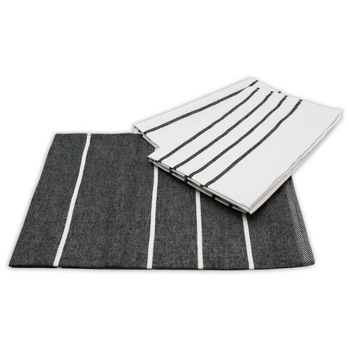 Kuhinjska krpa iz egiptovskega bombaža Črne črte,50 x 70 cm, komplet 3 kosov
