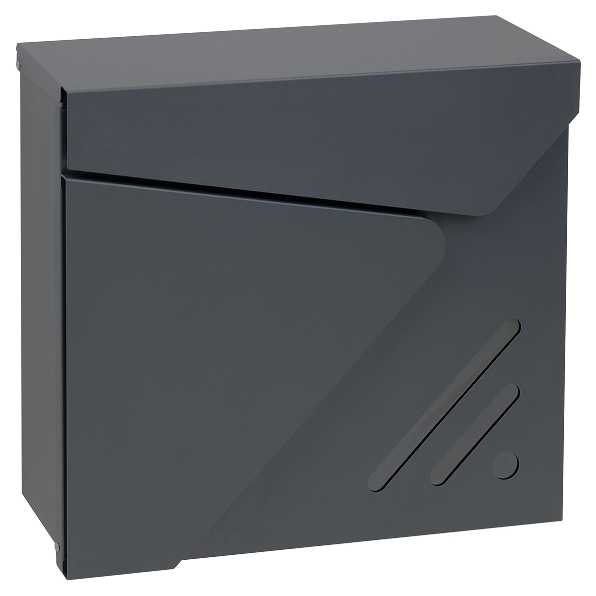 BK.509.G.AM fekete acél postaláda, 33,5 x 37 x 11,5 cm