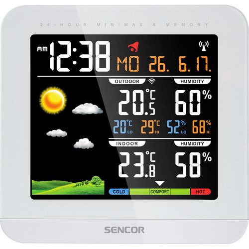 Sencor SWS 5600 időjárás állomás vezeték  nélküli érzékelővel, fehér