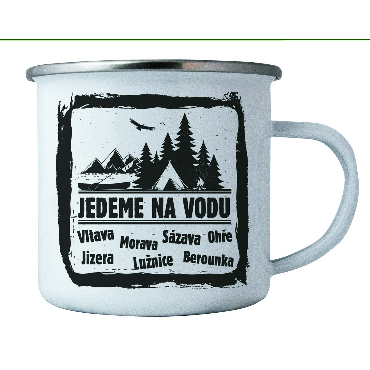 Bohemia Gifts Plechový hrnek - Jedeme na vodu, 350 ml