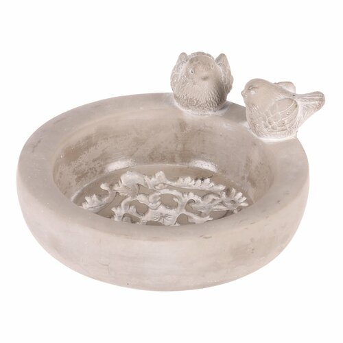 Alimentator pentru păsări din beton Cerc, gri , 25x 22 x 12 cm