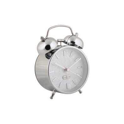 Karlsson 6009CH design ceas cu alarmă argintiu, diametru 12 cm
