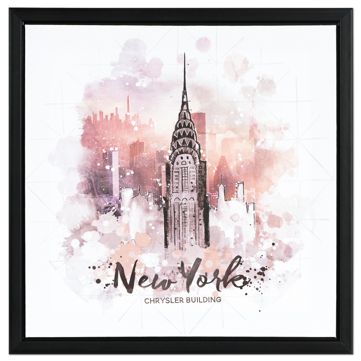 Poza Tablou pe panza cu rama New York, 40 x 40 x 2,5 cm