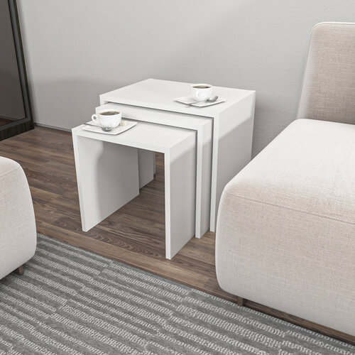 Odkladací stolík SHP White, 3 ks