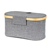 Úložný box G21 30 x 15 x 15 cm, bambusový s víkem, šedý