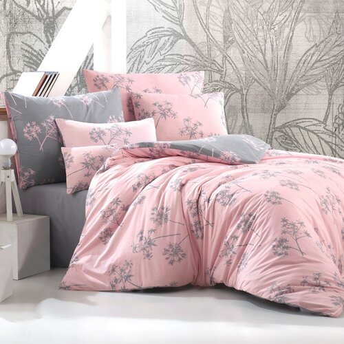 Poza Lenjerie de pat din bumbac Idil, roz vechi, 220 x 200 cm, 2 buc. 70 x 90 cm