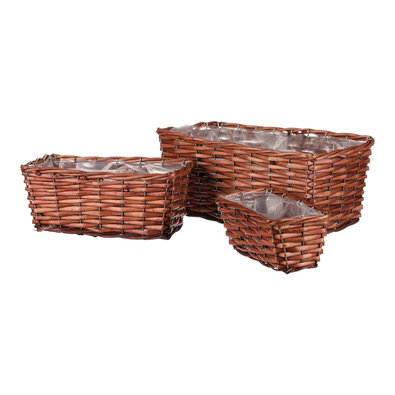 Übertopf-Set aus Weide Garden, 3 Stück, 3 Größenbraun  ,