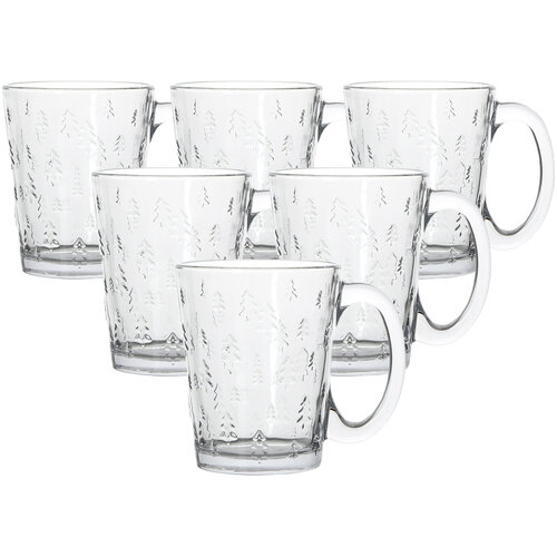 Altom Set of glass mugs Leon Choinka 300 ml, 6 pcs