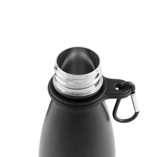 Altom Rozsdamentes vízpalack karabinerrel 350 ml,fekete