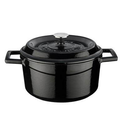 LAVA Metal Чавунна каструля діаметром 20 см, чорний, 2,6 л