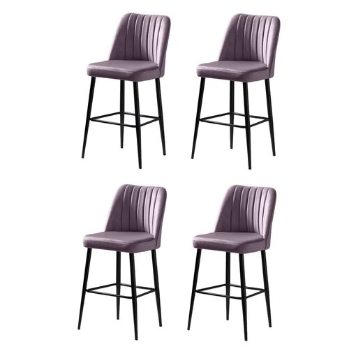 Barstuhl-Set Vento Lilac and Black, 4 Stück