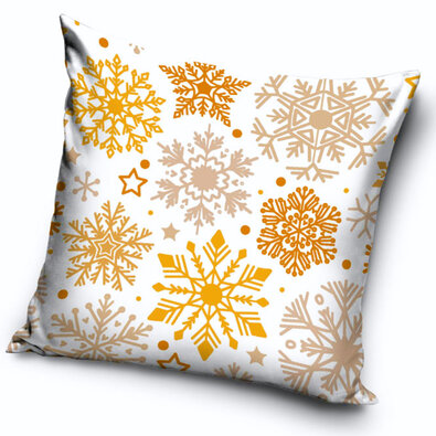 Vzglavnik Frosty Snowflakes bela , 40 x 40 cm