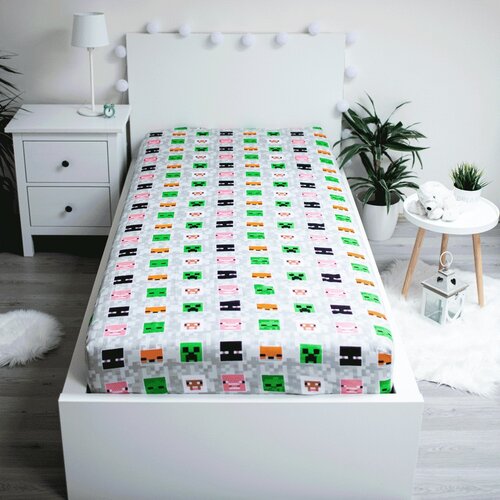 Cearșaf de pat pentru copii Minecraft Adventure, 90 x 200 cm