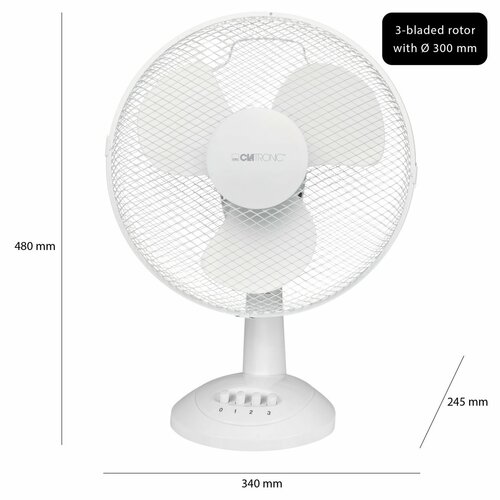 Clatronic VL 3602 WH asztali ventilátor, 30 cm