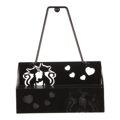 Autronic Metall-Serviettenhalter quadratisch Cats, schwarz