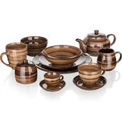 Banketni set 6 plitvih krožnikov Palas 27 cm, rjav
