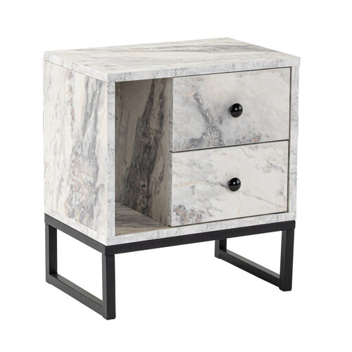 Nočna omarica Glimmer Fressia Marble Black
