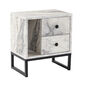 Măsuță de noptieră Glimmer Fressia Marble Black