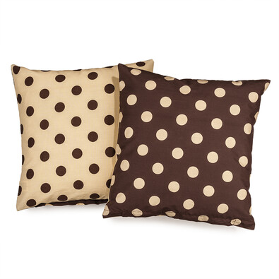 4Home Kopfkissenbezug Dot Schokolade , 40 x 40 cm, 2er-Set