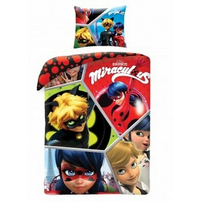 Dziecięca pościel bawełniana Miraculous 0110, 140 x 200 cm, 70 x 90 cm