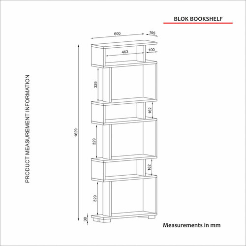 Bloc de bibliotecă White Walnut