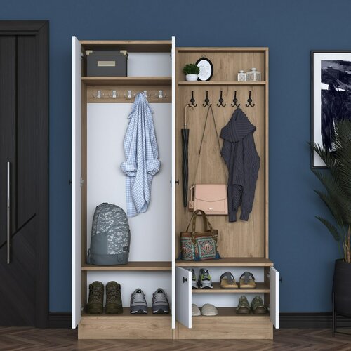 Pone White and Walnut I előszoba szett