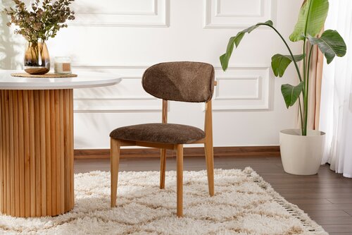 Set de scaune de sufragerie Lionte Brown and LightOak, 2 buc.