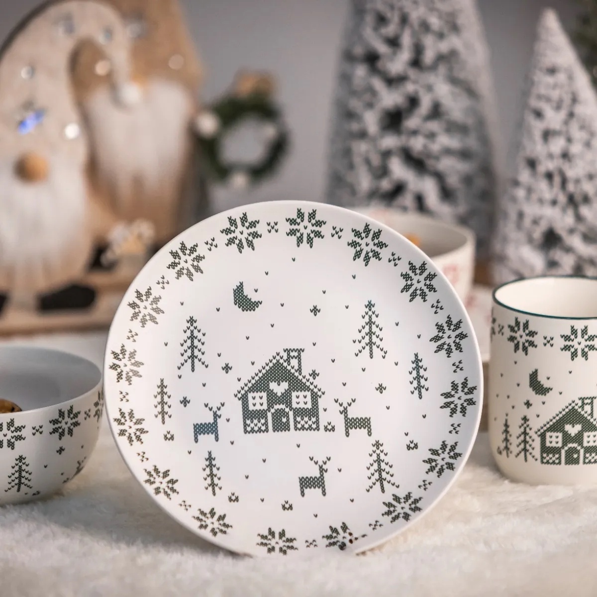 Altom Grenlandia porcelán desszert tányér 20 cm, zöld termék 2. képe