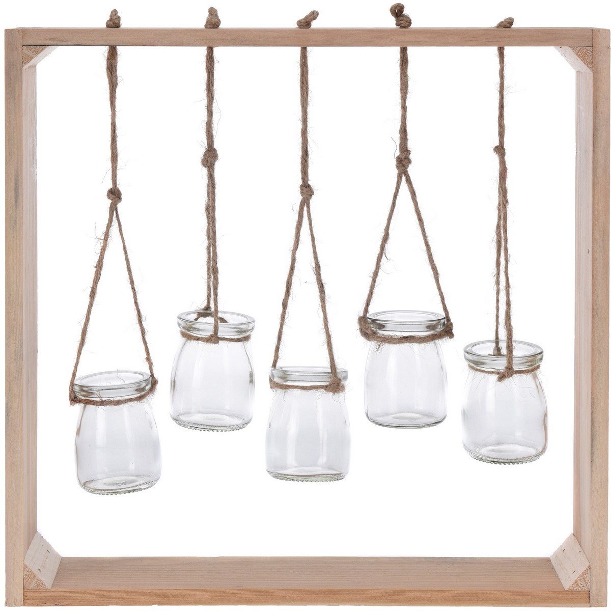 Drevený rám s pohármi, 38 x 38 cm