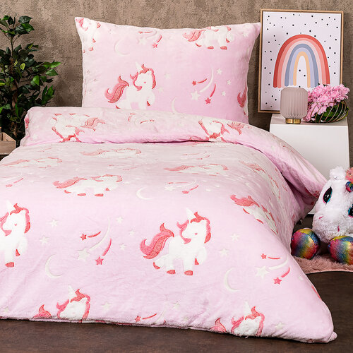 4Home Svetleča posteljnina iz mikroflanela Fairytale, 140 x 200 cm, 70 x 90 cm