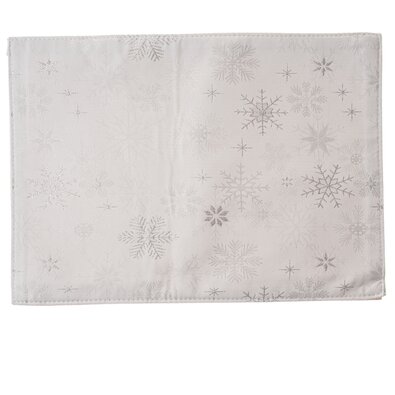 Weihnachtliches Tischset wasserfest Schneeflocken silber, 32 x 45 cm