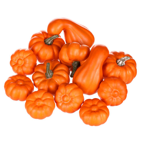Orangefarbener Kürbis, Kunststoff, 12 Stück