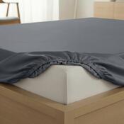 Kvalitex Cearșaf din satin cu elastic, gri închis,180 x 200 cm