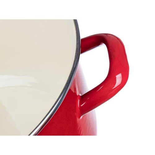 Banquet Emailed pot with lid Milton red, 24 cm,5.9 l
