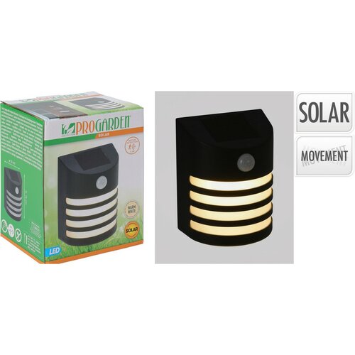 ProGarden Solarna lampa ścienna z czujnikiem PIR, 12 x 15 cm, ciepła biała