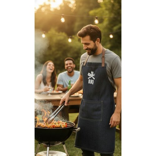 Fartuch kuchenny BBQ Jeans, 70 x 80 cm