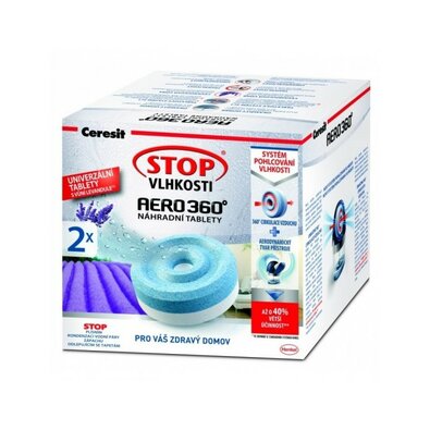 Ceresit STOP VLHKOSTI AERO 360° nadomestne tablete3v1, sivka, 2x 450 g