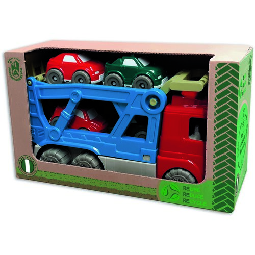 Autotransporter mit 4 Autos und Rampen, 49 cm