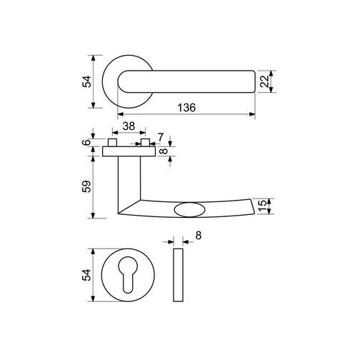 Türbeschläge aus Edelstahl RK.C-FORM.PZ.N