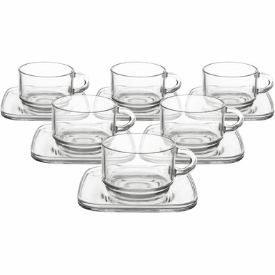 Orion Zestaw szklanych kubków z podstawkami Cozy 6szt., 0,27 ml