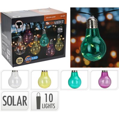 ProGarden Solar łańcuch świetlny żarówki kolorowe,2 m, 10 x 5 LED