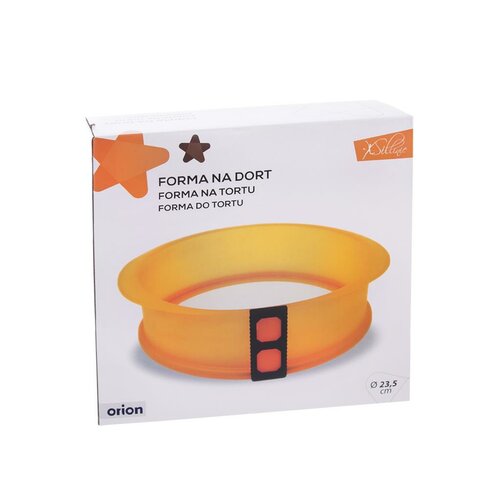 Orion Silikonska tortna forma s steklenim dnom,oranžna
