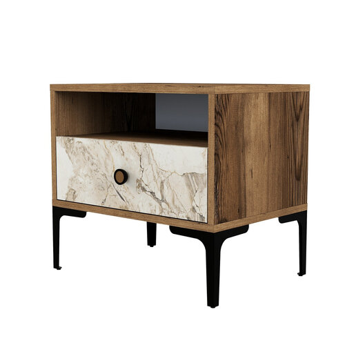 Noptieră Lizbon Walnut White