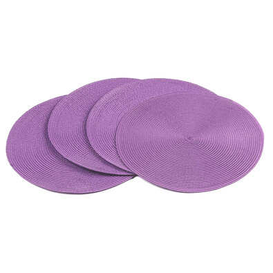 Podkładki Deco okrągłe jasnofioletowy, 35 cm, komplet 4 szt.