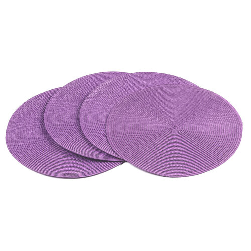 Podkładki Deco okrągłe jasnofioletowy, 35 cm, komplet 4 szt.