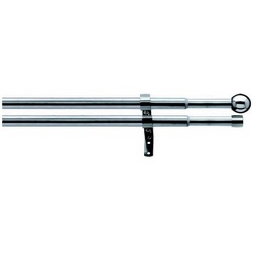 Gardinia Vitrážna tyčka Guľa zdvojená oceľová, 120 - 230 cm