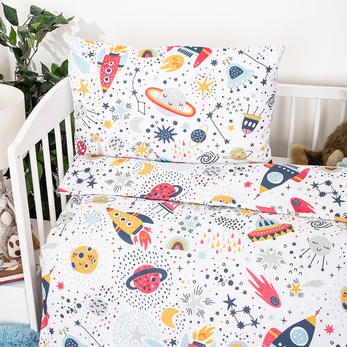 4Home Lenjerie de pat din bumbac pentru copii Cosmic Adventure, 100 x 135 cm, 40 x 60 cm