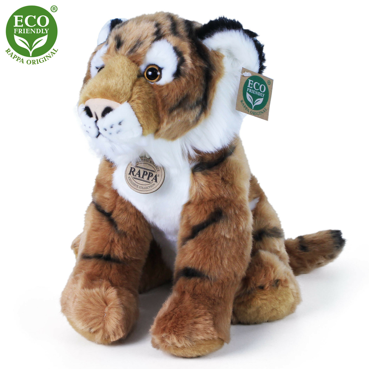 Levně Plyšový tygr sedící 30 cm ECO-FRIENDLY
