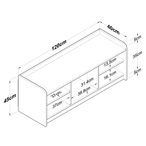 Schuhschrank Pilo White and Walnut