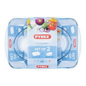Pyrex Súprava sklenených pekáčov 2 ks, 3,7 l + 2,2 l